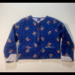 Disney Quilted Floral Jacket size Medium 7/8
